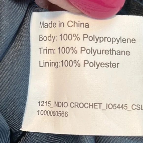 The Sak Blue Hand Crochet Bag with Brown Woven Straps - Picture 12 of 14